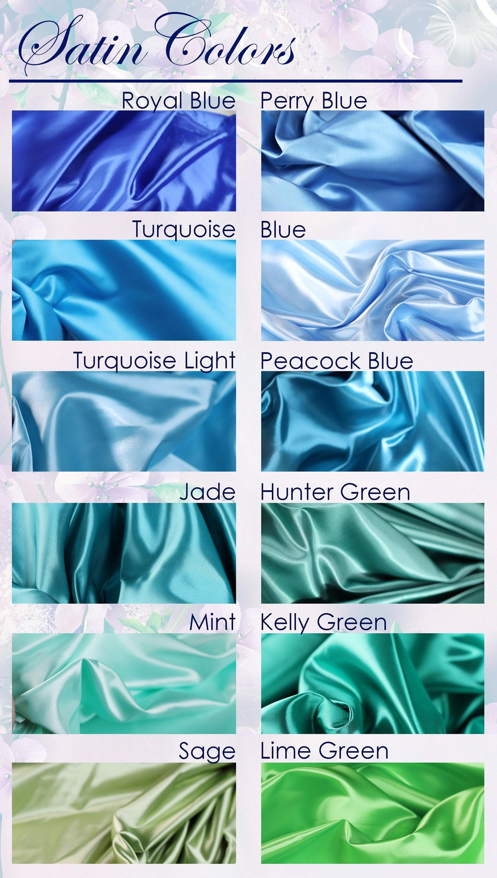 a bunch of different colors of satin fabric