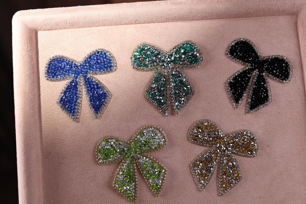 a close up of a box with a bunch of bows on it