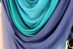 a close-up view of a collection of blue and purple fabric swatches, showcasing the different shades and textures of the materials.