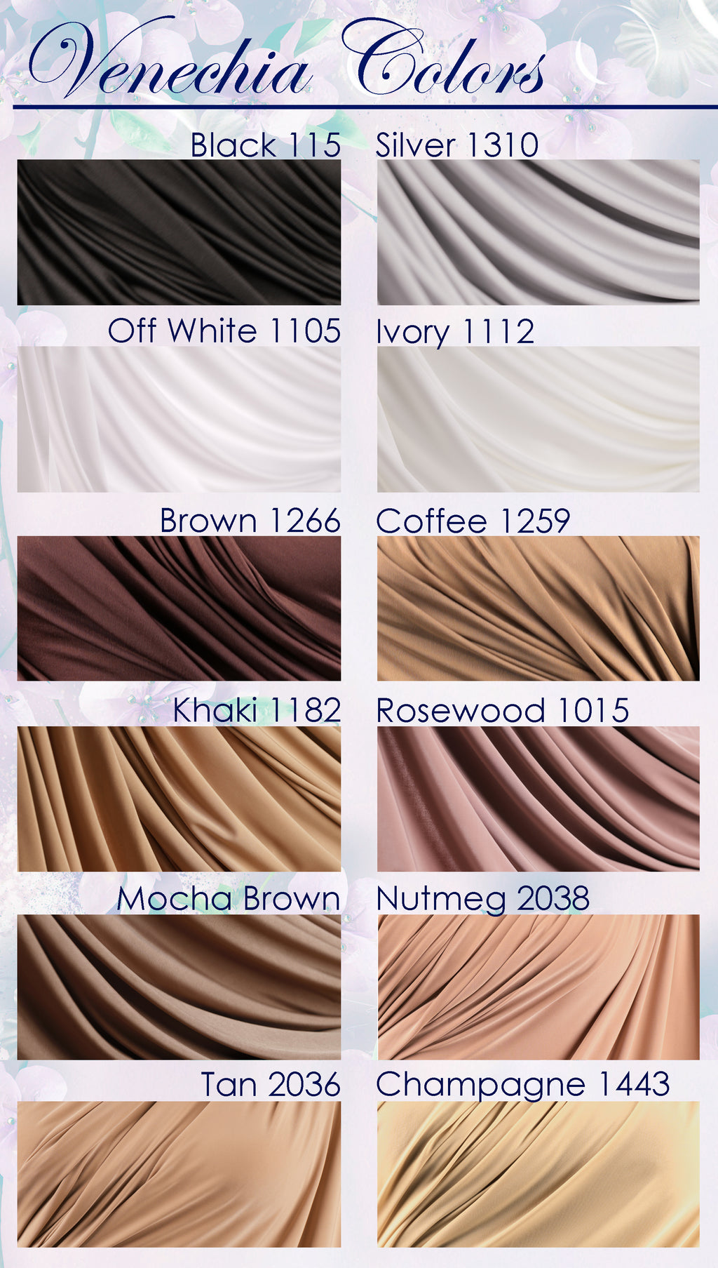 Drapey 4-Way Venechia Stretch Jersey Knit Fabric: Apparel, Costumes - 46 Colors