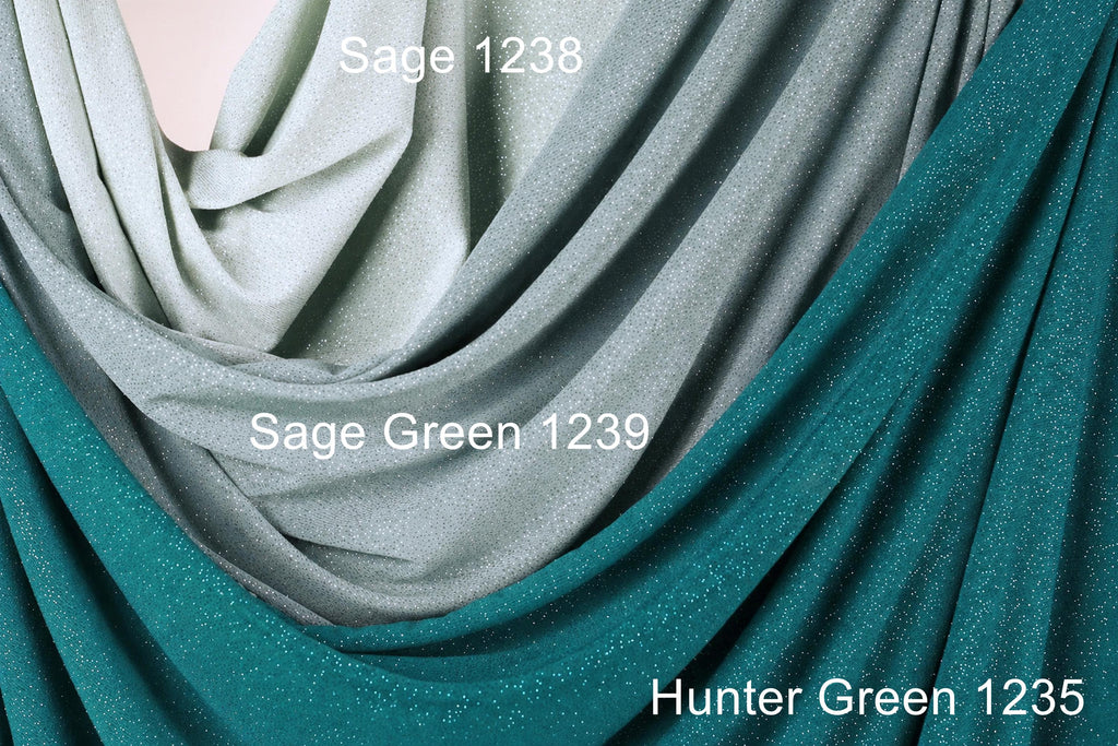 three different fabric swatches, each with a distinct color and pattern, arranged in a close-up view.