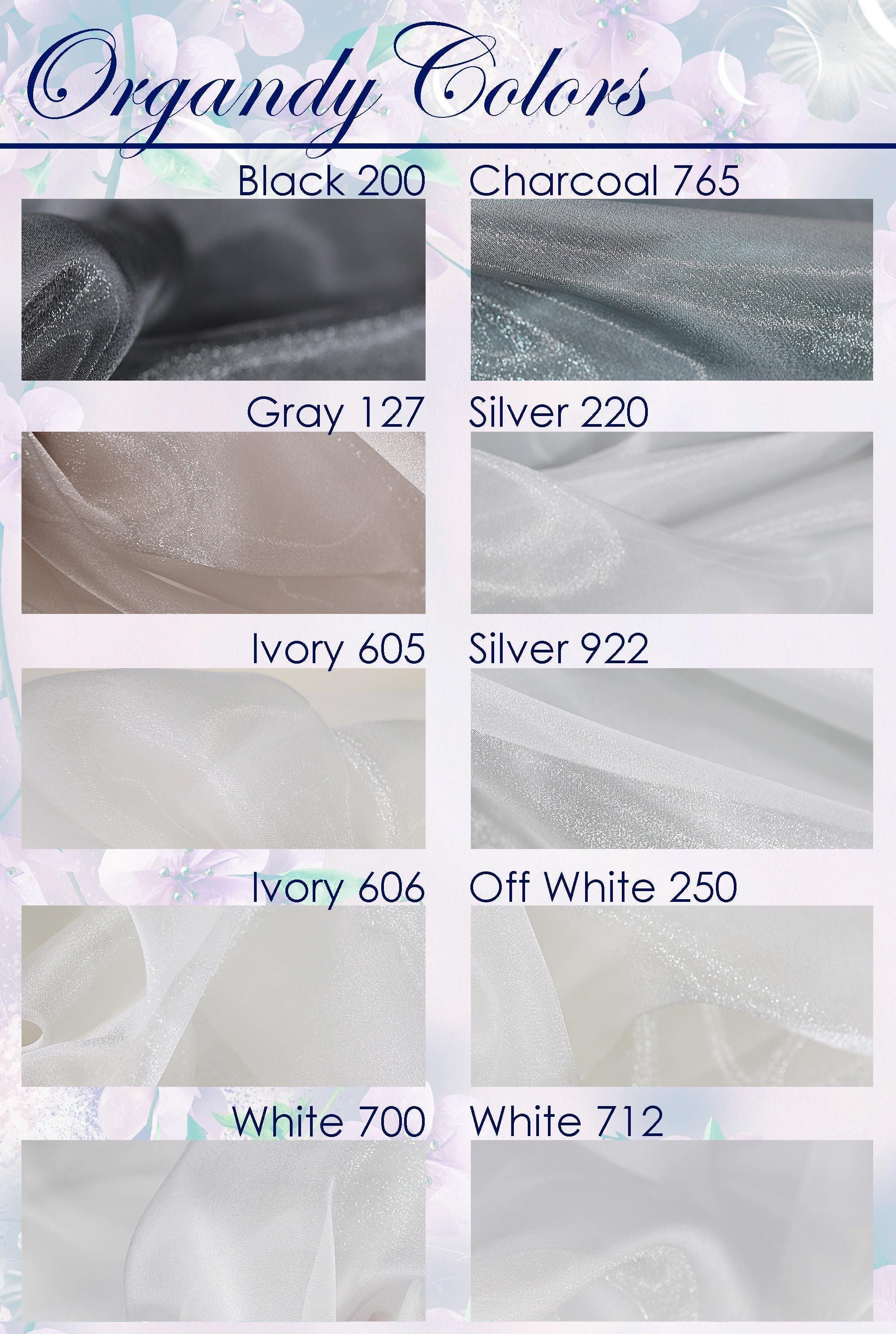 a bunch of different colors of fabric on a white background