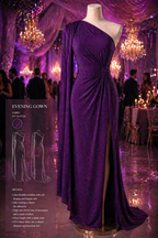 Purple-Fuchsia Glitter Knit Fabric, 4-Way Stretch Dancewear Costume Fashion
