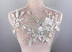 Silver 3D Floral Appliques, Statement & Accent Designs