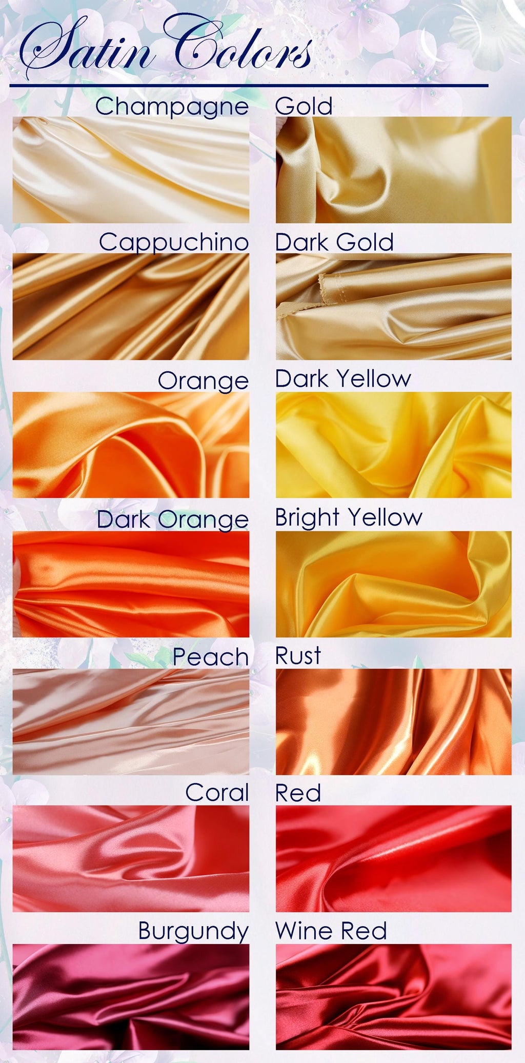 a bunch of different colors of satin fabric