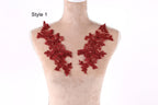 A mannequin with red floral embroidery on its shoulders, labeled as "Style 1".