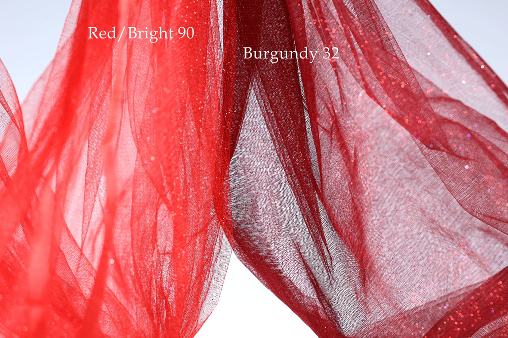 Glitter Tulle Fabric Swatchbook: 20 Colors, Sparkle Mesh, Semi-Soft Fabric Color Preview