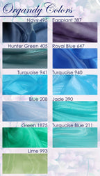 a bunch of different shades of blue and green
