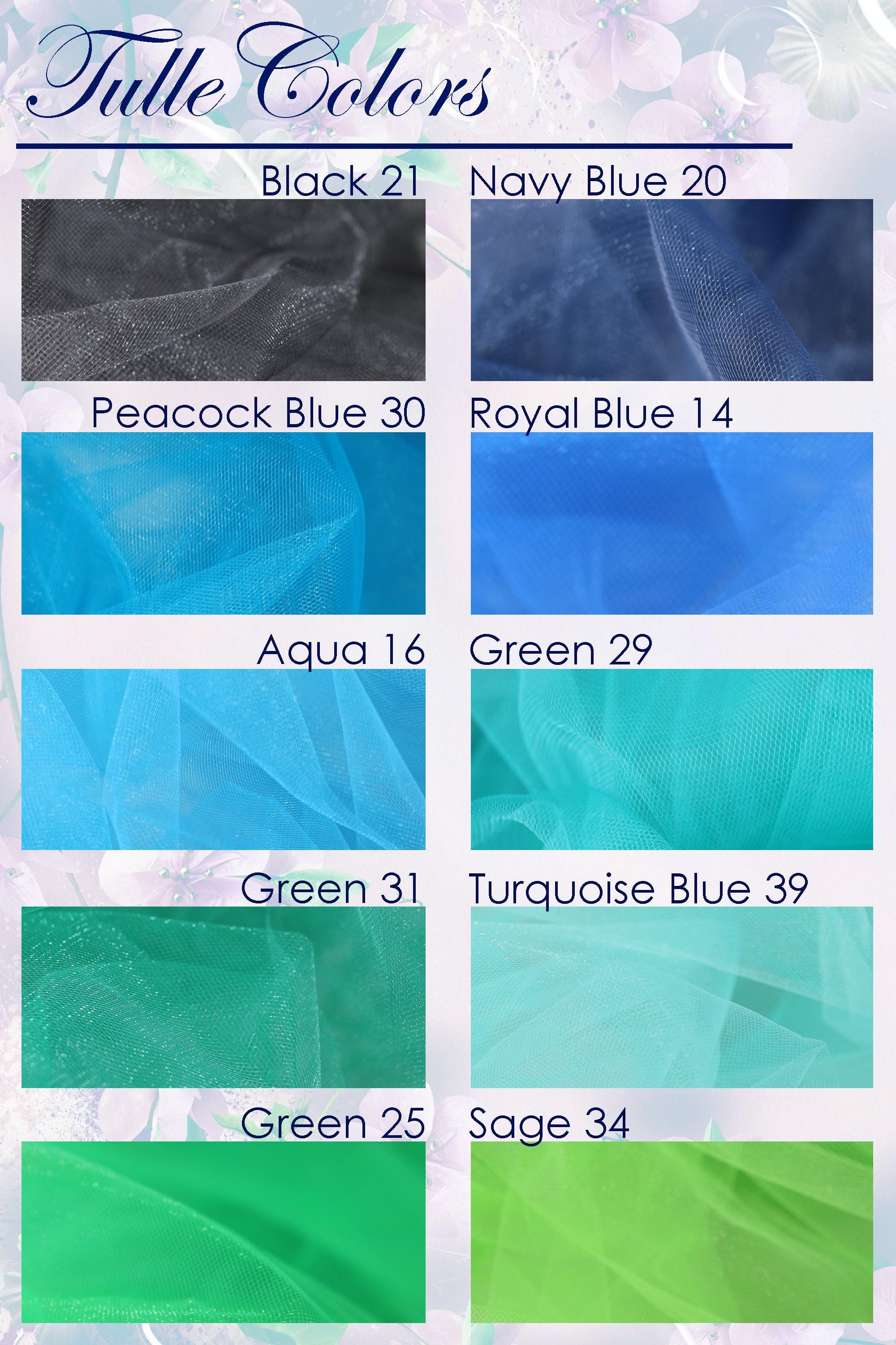 a bunch of blue and green colors on a white background