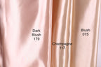 two fabric swatches, one with a dark pink color and the other with a light peach color. The swatch on the left is labeled as "Dark Pink" and the swatch on the right is labeled as "Light Peach".