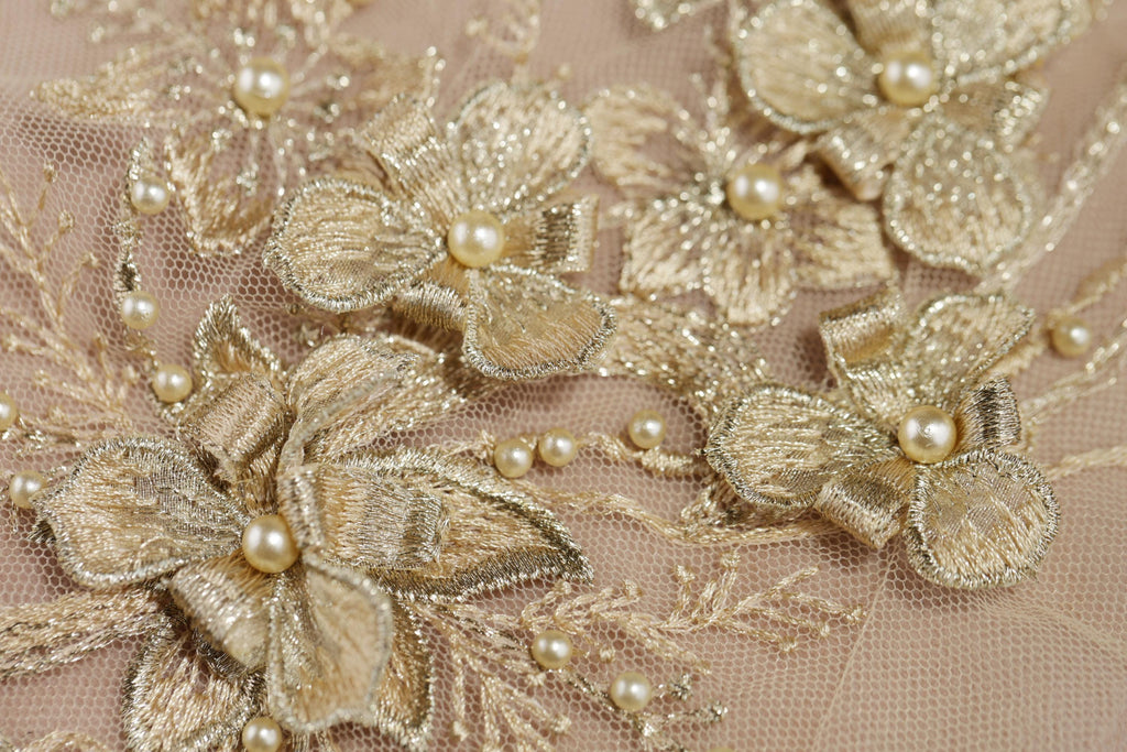 a close up of a piece of cloth with flowers on it