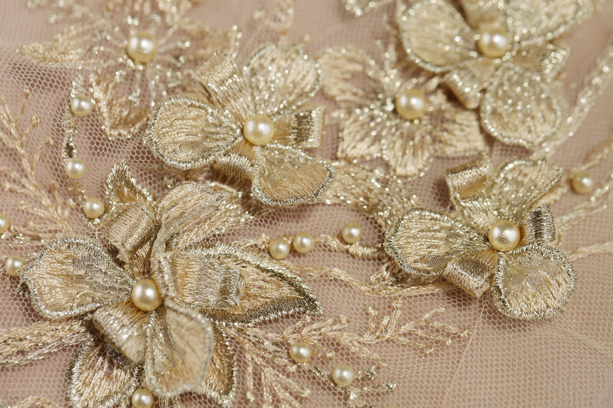 a close up of a piece of cloth with flowers on it