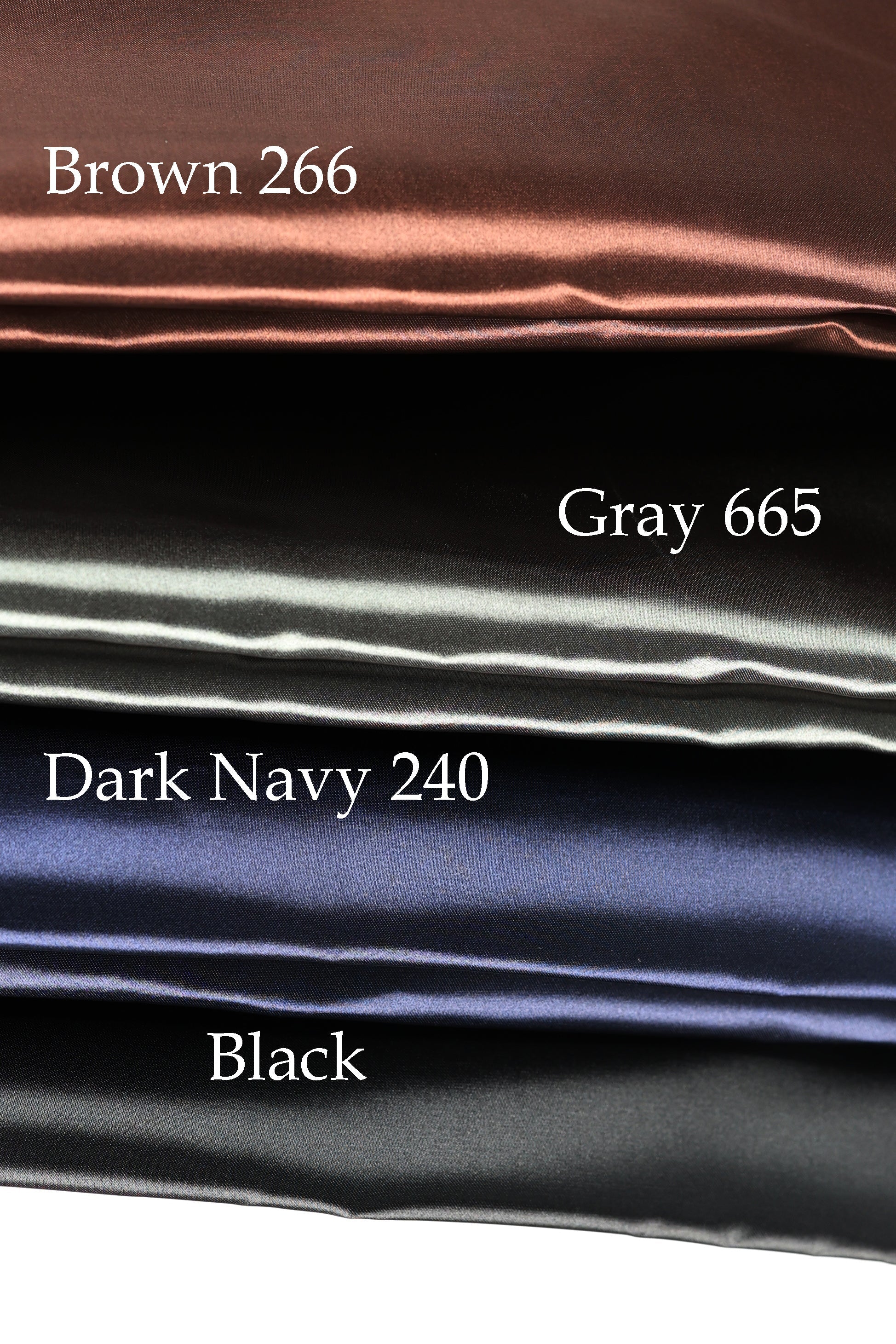 Bridal Satin Fabric Swatchbook: 54 Colors, Silky Polyester Material Color Preview