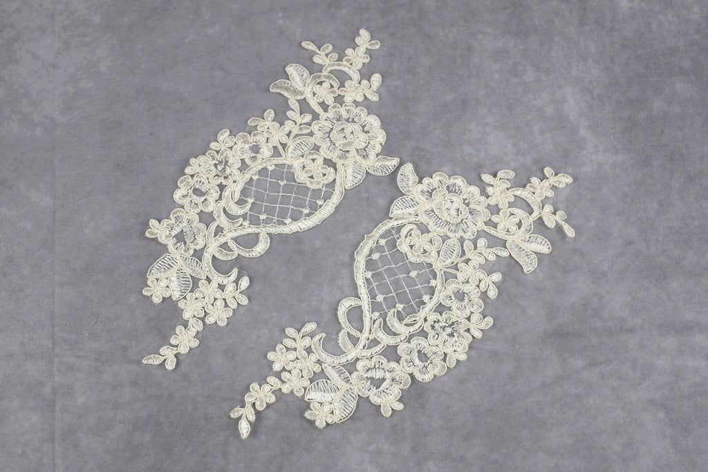 Festive Champagne & Gold Lace Applique Pairs – 4 Elegant Styles