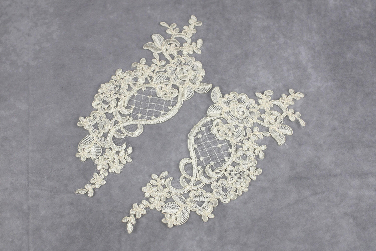 Festive Champagne & Gold Lace Applique Pairs – 4 Elegant Styles