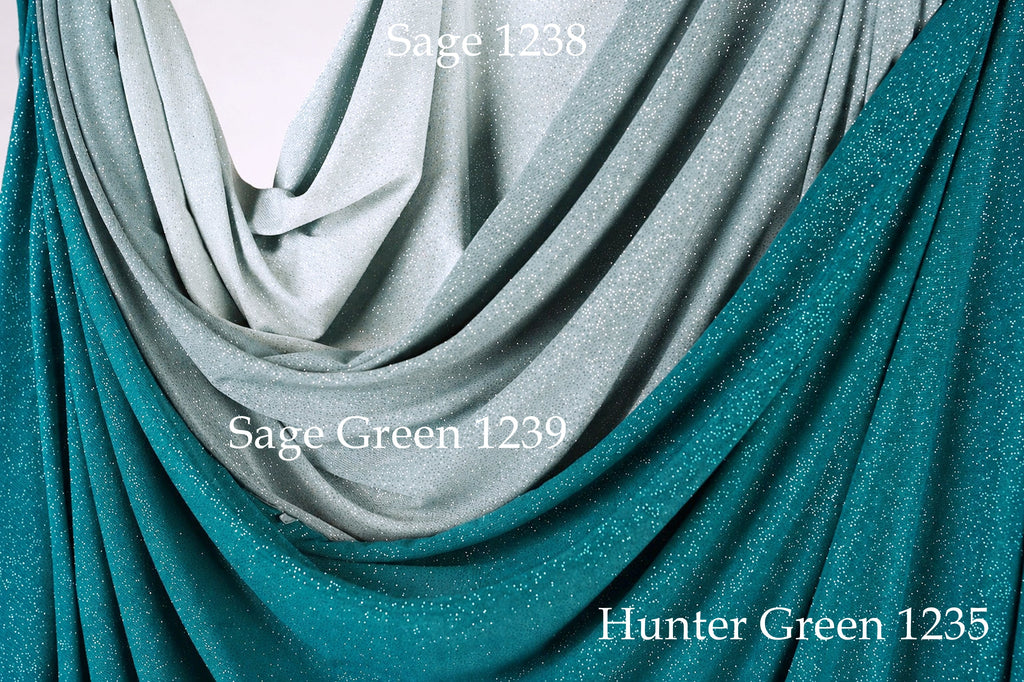 Glitter Spandex Knit Fabric Swatchbook: Polyester 4-Way Stretch Shimmer Material (18 Colors)
