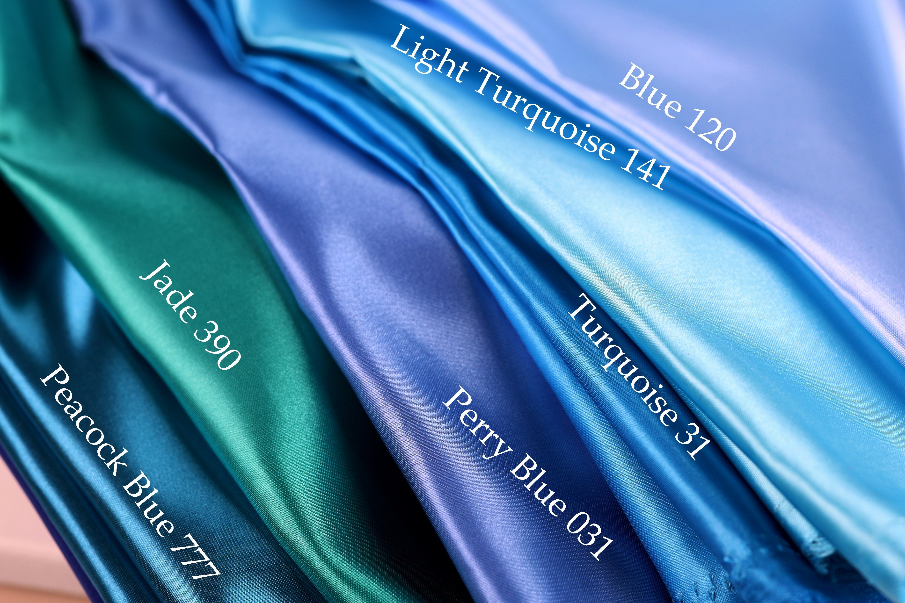 Bridal Satin Fabric Swatchbook: 54 Colors, Silky Polyester Material Color Preview