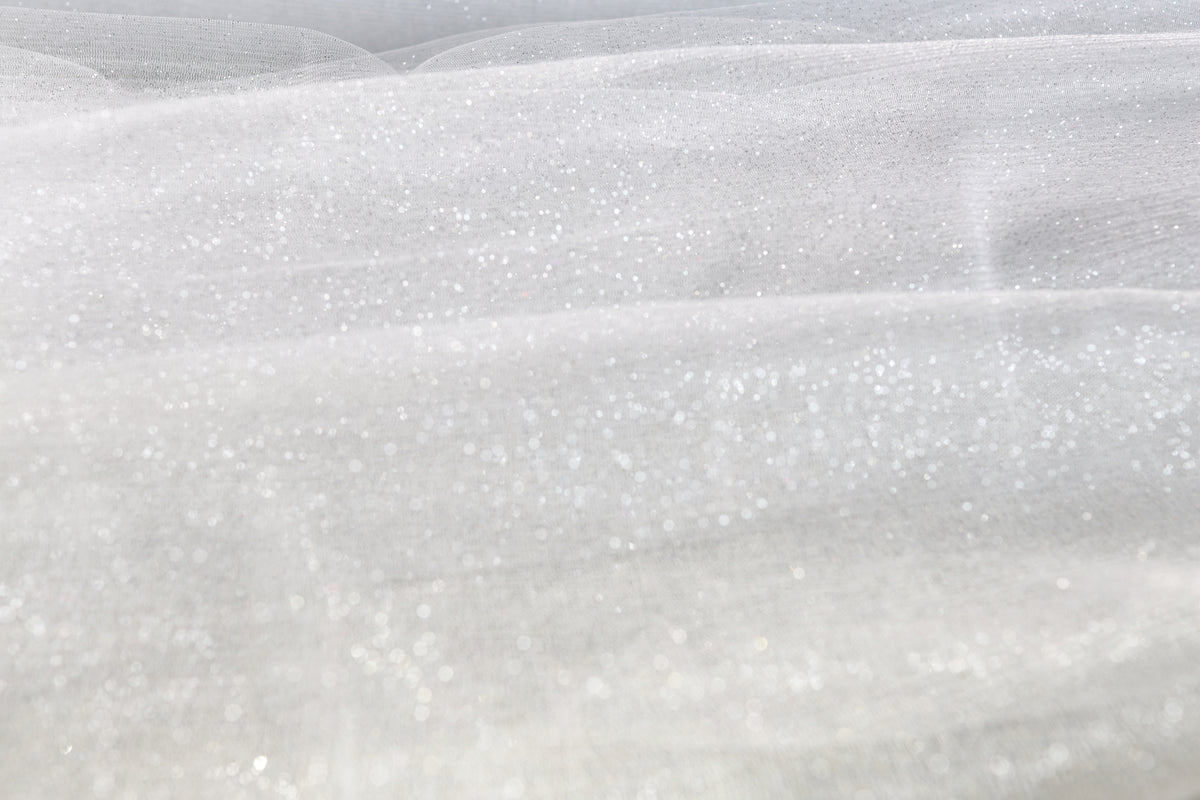 Glitter Tulle Fabric Swatches: 20 Colors, Sparkle Mesh, Semi-Soft Fabric Color Preview