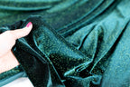 Glitter Stretch Velvet Fabric by Yard, 4-Way Spandex for Dresses Costumes