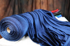 Navy Royal Blue Glitter Stretch Velvet Fabric by Yard, 4-Way Spandex for Dresses Costumes