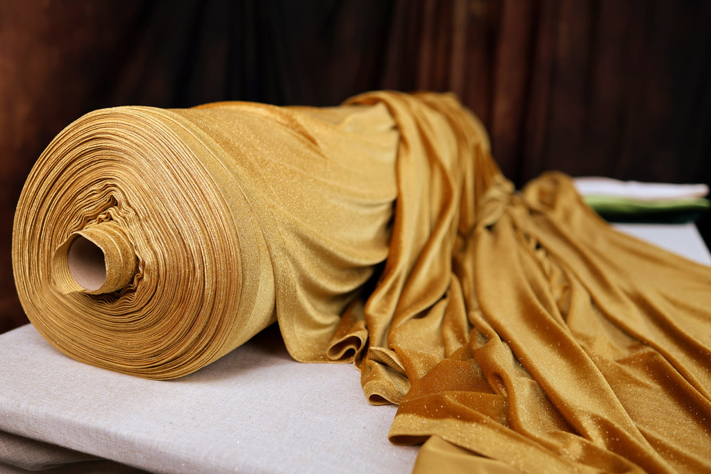 Glitter Velvet Fabric by the Yard, 4 Way Stretch Velvet for Costumes, Dancewear and Party Dresses