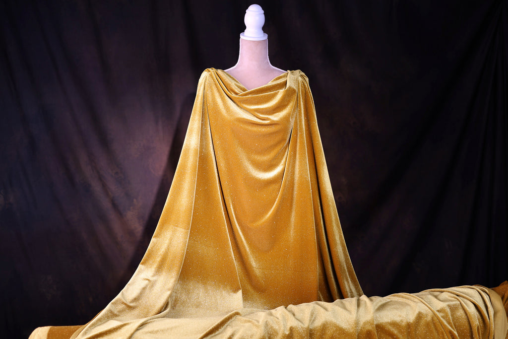 Glitter Velvet Fabric by the Yard, 4 Way Stretch Velvet for Costumes, Dancewear and Party Dresses