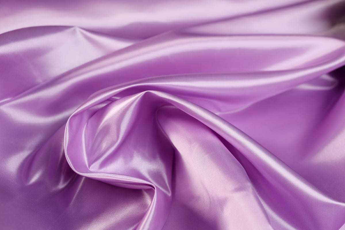 Purple & Lavender Bridal Satin Fabric Collection by the Yard, Polyester for Dresses & Decor