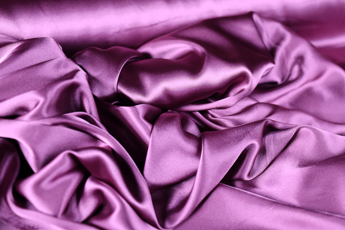 Berry Satin Charmeuse Fabric by the Yard, Silky Charmeuse for Dresses, Lingerie and Eveningwear