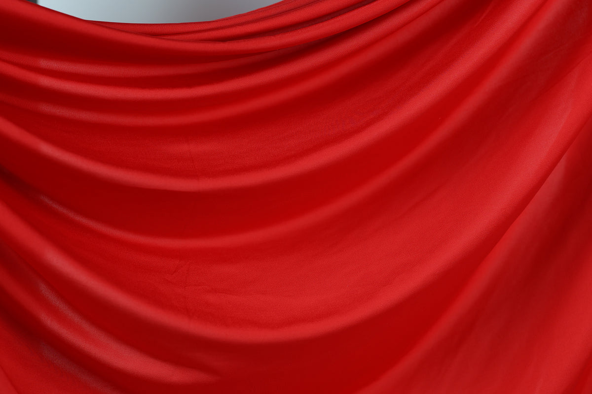 Bold Red Venechia Stretch Fabric – Matte 4-Way Knit 201 gsm by the Yard