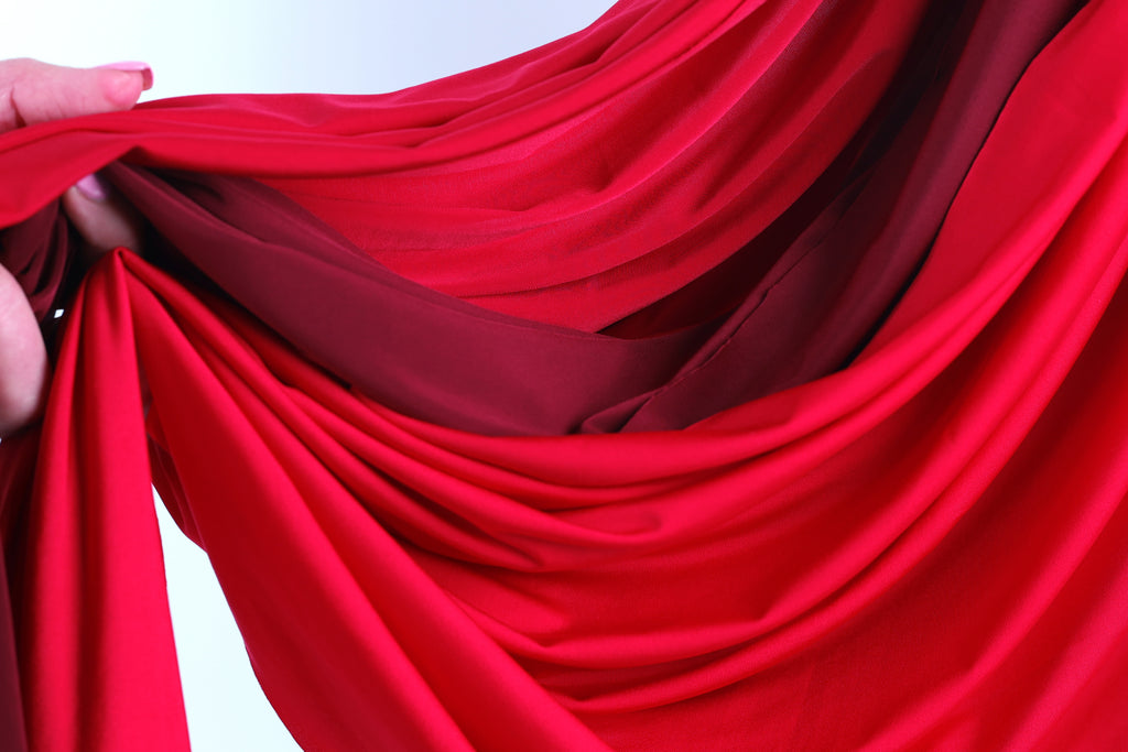Bold Red Venechia Stretch Fabric – Matte 4-Way Knit 201 gsm by the Yard
