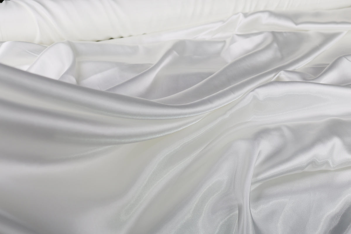 Charmeuse Satin Fabric by the Yard, Silky Polyester for Bridal, Prom and Costume Sewing