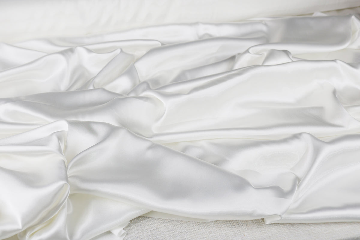 Charmeuse Satin Fabric by the Yard, Silky Polyester for Bridal, Prom and Costume Sewing