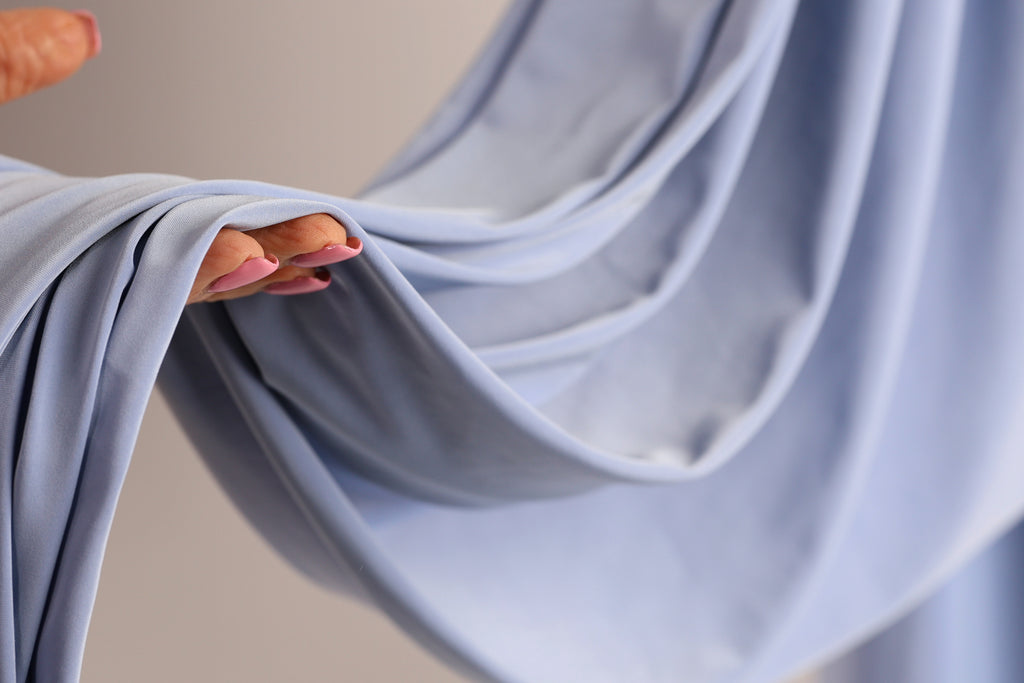 Periwinkle Venechia Stretch Fabric – Soft Matte 4-Way Knit by the Yard