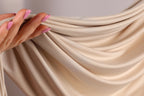 Champagne Venechia Stretch Knit – Matte Draping Fabric by the Yard