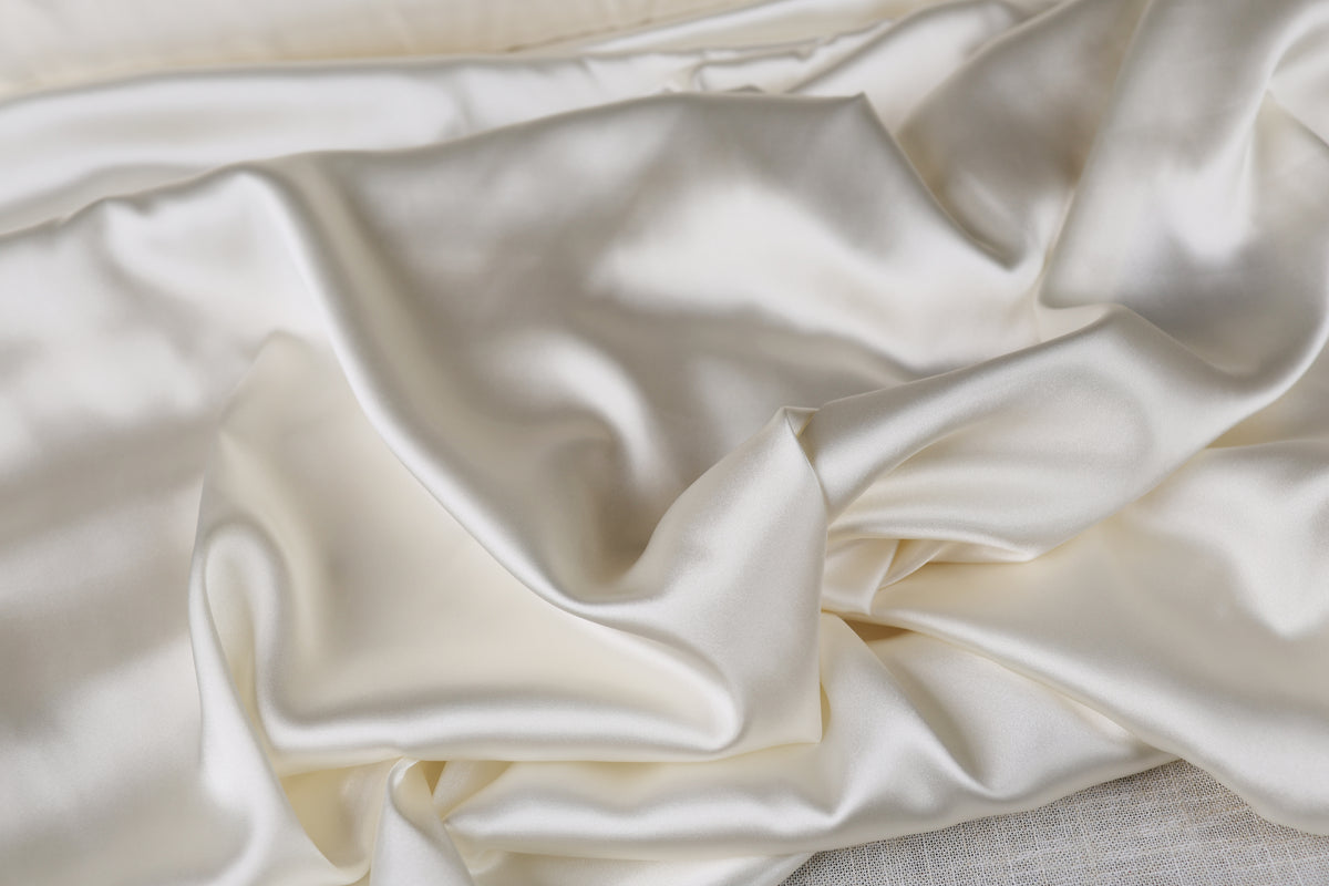 White Satin Charmeuse Fabric by the Yard, Silky Bridal Gown Apparel