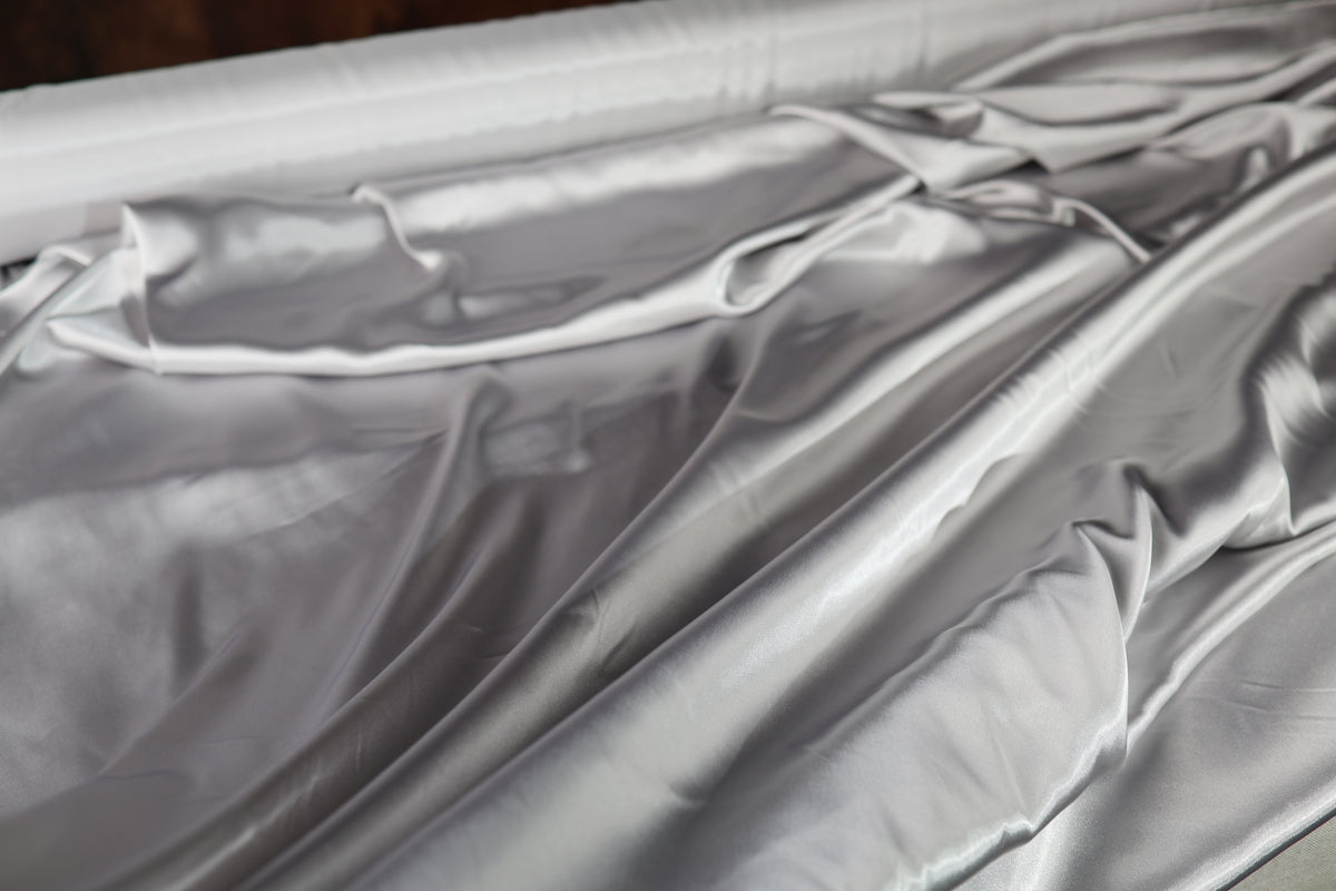 Charmeuse Satin Fabric by the Yard, Silky Polyester for Bridal, Prom and Costume Sewing