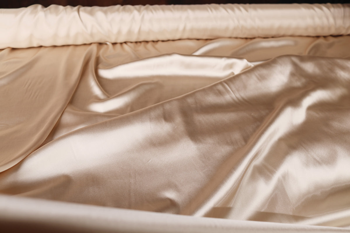 Charmeuse Satin Fabric by the Yard, Silky Polyester for Bridal, Prom and Costume Sewing