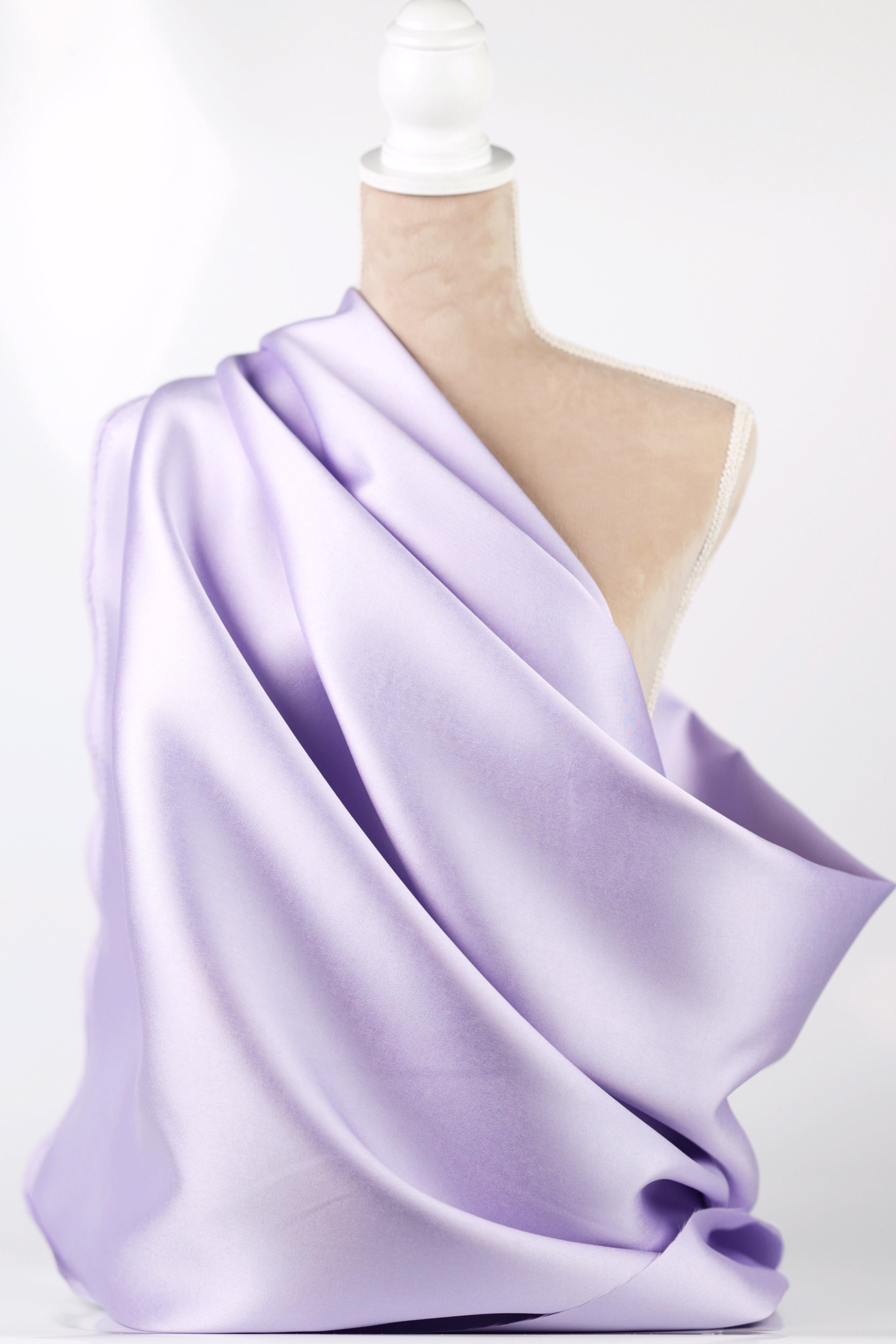 Lilac Mikado Satin Fabric | Light Purple Polyester, 58/60" Wide