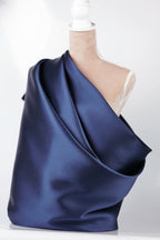 Navy Mikado Satin Fabric | Deep Blue Polyester, 58/60" Wide