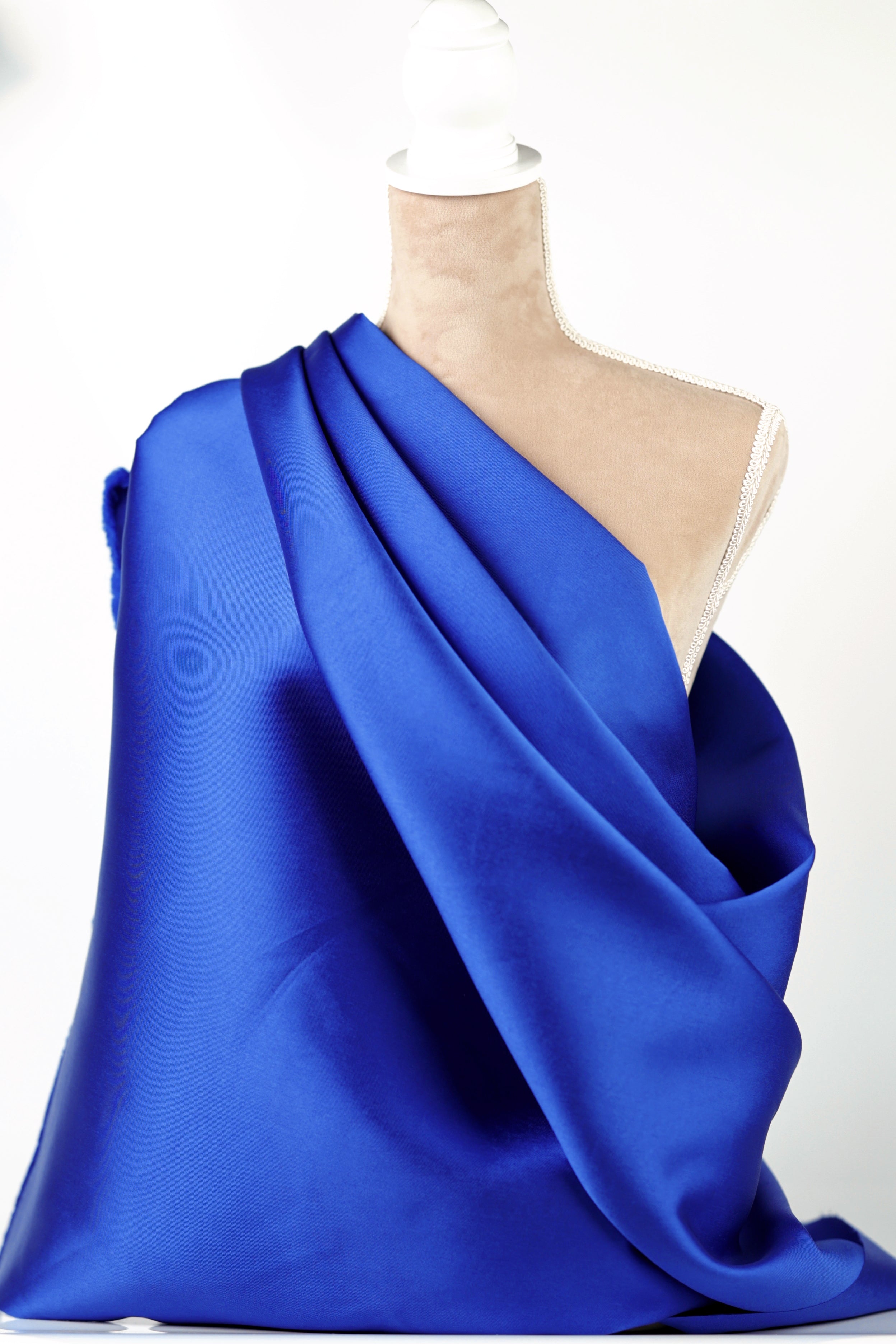 Royal Blue Mikado Satin Fabric | Formal Gown Polyester, 58/60"