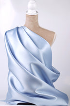 Blue Mikado Satin Fabric | Polyester, Bridesmaid Dress Material