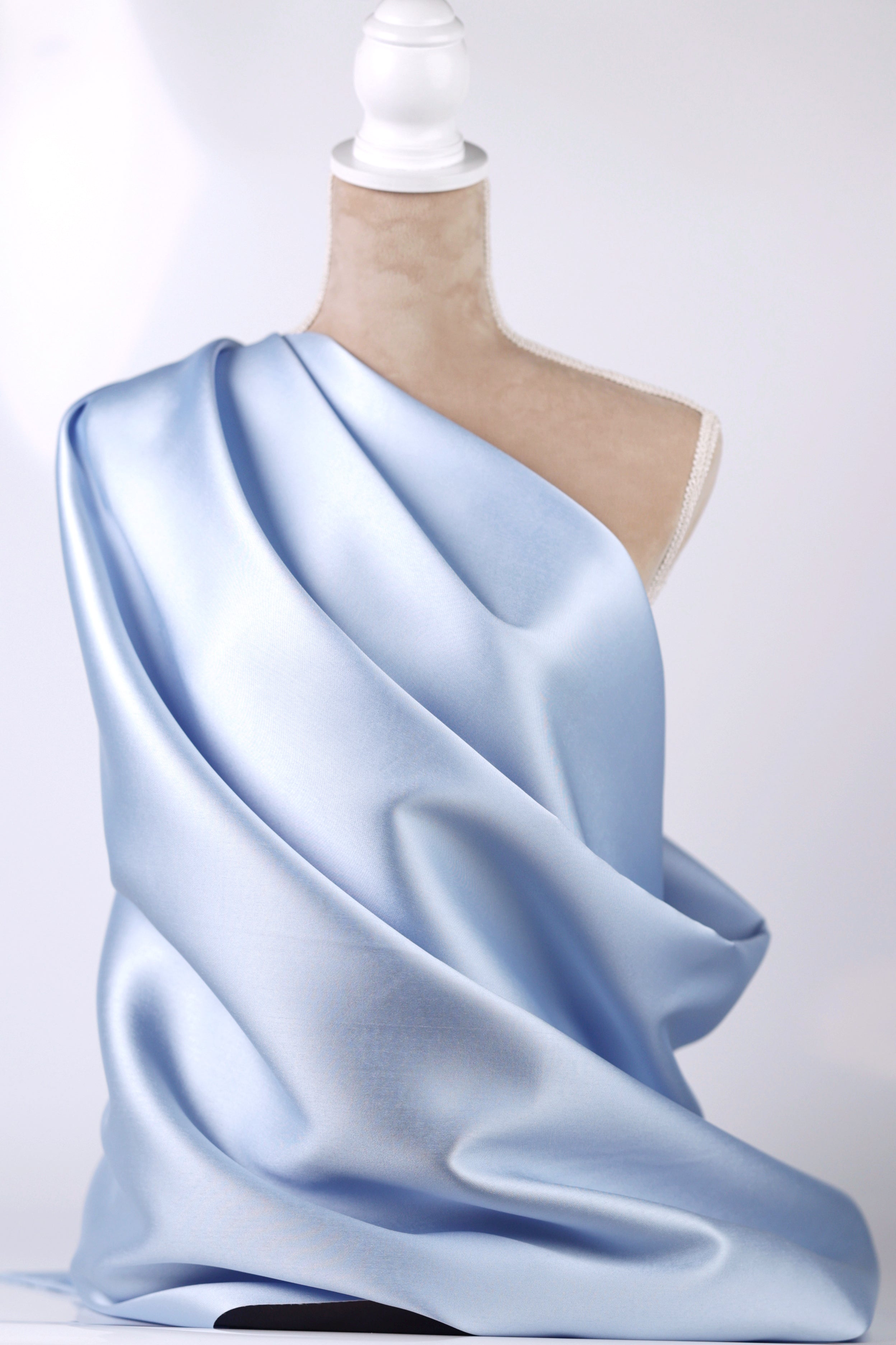 Blue Mikado Satin Fabric | Polyester, Bridesmaid Dress Material