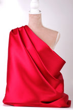Red Mikado Satin Fabric | Polyester Material for Gowns