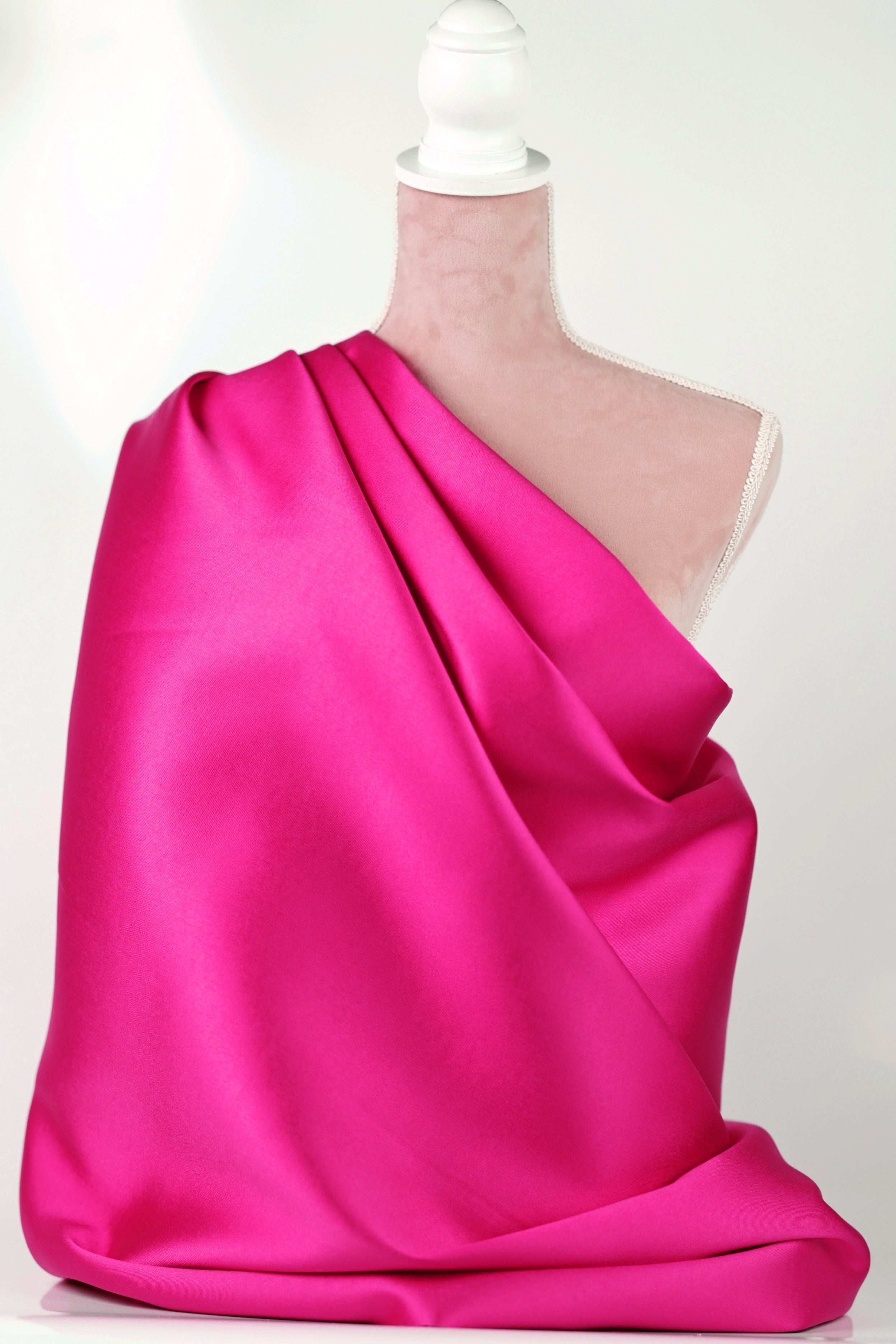 Fuchsia Mikado Satin Fabric | 58/60" Polyester Material