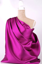 Magenta Mikado Satin Fabric | Pink-Purple Polyester, Evening Gown Material