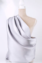 Silver Mikado Satin Fabric | 58/60" Polyester, Evening Dress Material