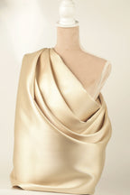 Taupe Mikado Satin Fabric | Golden Beige Polyester, 58/60" Wide
