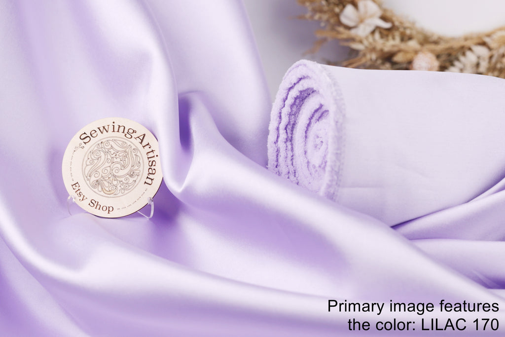 Lilac Mikado Satin Fabric | Light Purple Polyester, 58/60" Wide