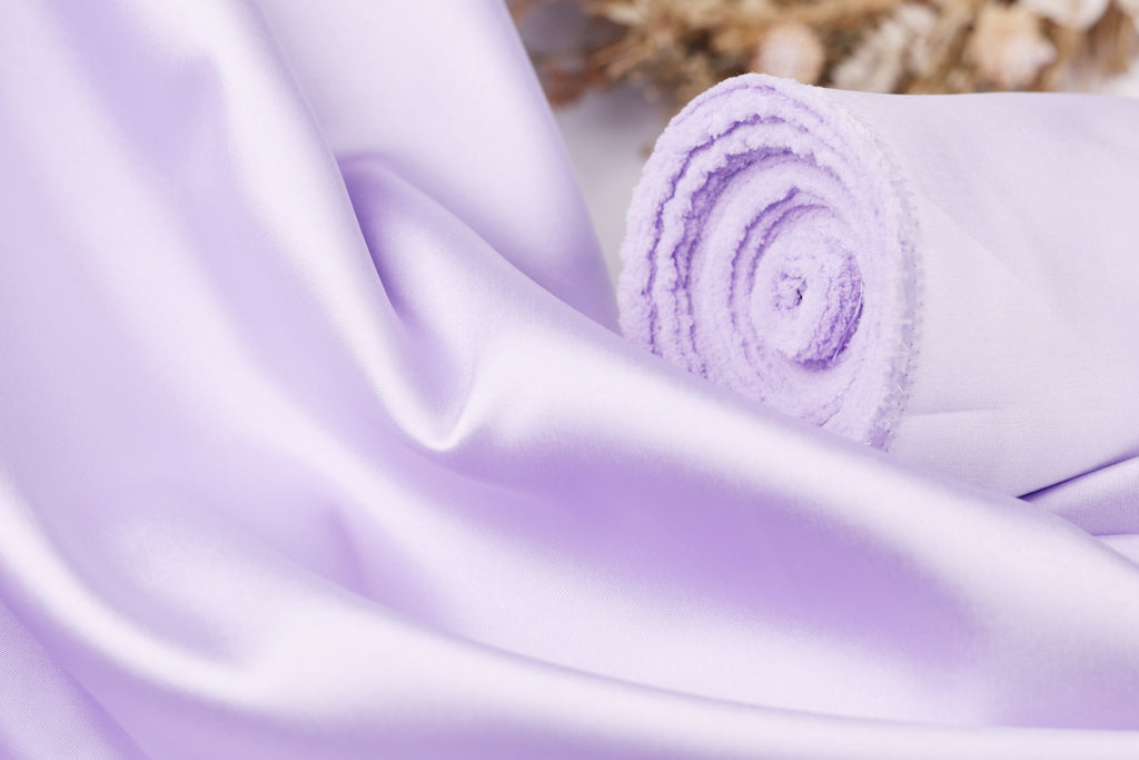 Lilac Mikado Satin Fabric | Light Purple Polyester, 58/60" Wide