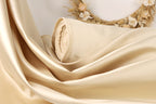 Taupe Mikado Satin Fabric | Golden Beige Polyester, 58/60" Wide